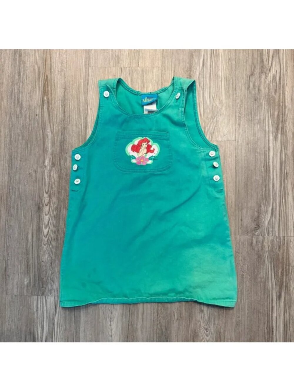 Vintage 90s Disney Little Mermaid Dress Teal Kids Small